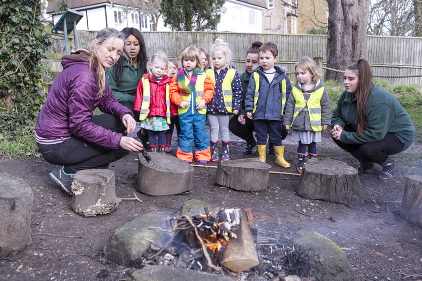 Children at Forest School in Honor Oak and Greenwich
